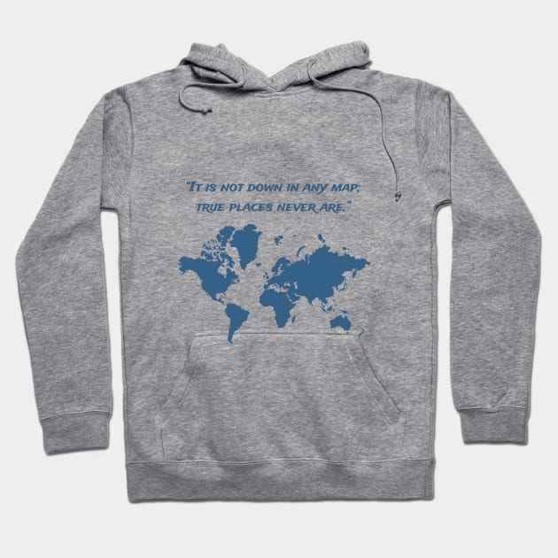 Travel Map with a Quote Hoodie by Hindone